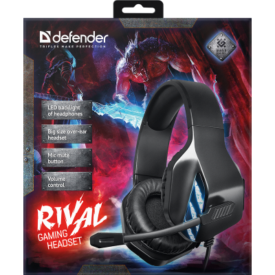 гарнітура DEFENDER Rival Black (64565)