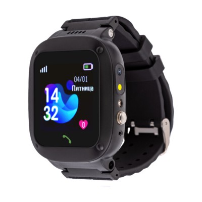 Дитячий смарт-годинник AmiGo GO004 SP Camera+LED Black