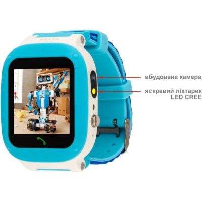 Дитячий смарт-годинник AmiGo GO004 Splashproof Camera+LED Blue
