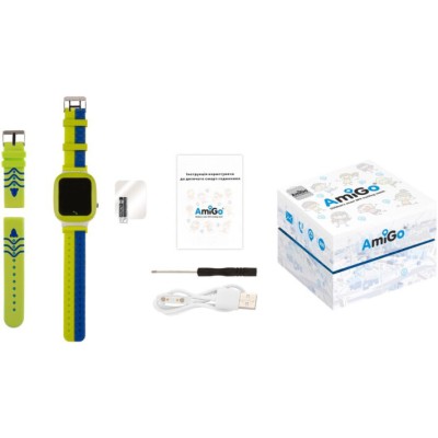 Дитячий смарт-годинник AmiGo GO004 Splashproof Camera+LED Green