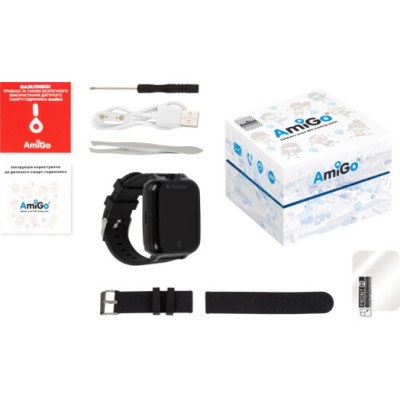 Дитячий смарт-годинник с видеозвонком AmiGo GO006 GPS 4G WIFI Black
