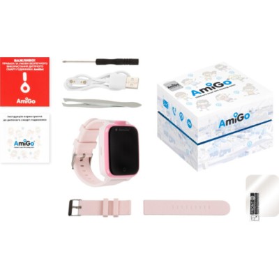 Дитячий смарт-годинник с видеозвонком AmiGo GO006 GPS 4G WIFI Pink