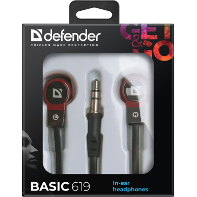 навушники DEFENDER Basic-619 black/red навушники DEFENDER Basic-619 black/red