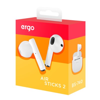 Навушники ERGO BS-740 Air Sticks 2 Білий Навушники ERGO BS-740 Air Sticks 2 Білий
