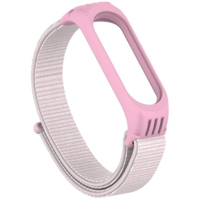 Ремінець для фітнес браслета Mi Band 5/6 TPU Nylon Pearl powder