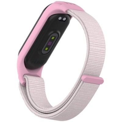 Ремінець для фітнес браслета Mi Band 5/6 TPU Nylon Pearl powder