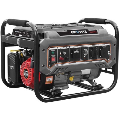 Генератор бензиновий GRAPHITE 230В (1 фаза), 2/2.2кВт, ручний старт, AVR, 40кг