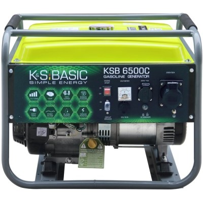 Генератор бензиновий Konner&Sohnen Basic KSB 6500C, 230В, 5.5кВт, ручний запуск, 66.6кг Генератор бензиновий Konner&Sohnen Basic KSB 6500C, 230В, 5.5кВт, ручний запуск, 66.6кг