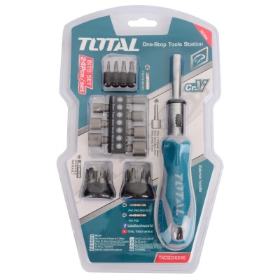 Набір TOTAL TACSD30246 біт, головок, викруток, 24шт. Набір TOTAL TACSD30246 біт, головок, викруток, 24шт.