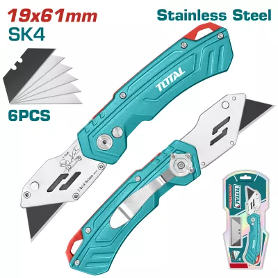 Ніж TOTAL THT5136288 складений, висувне лезо 61x19мм, довжина 180мм.
