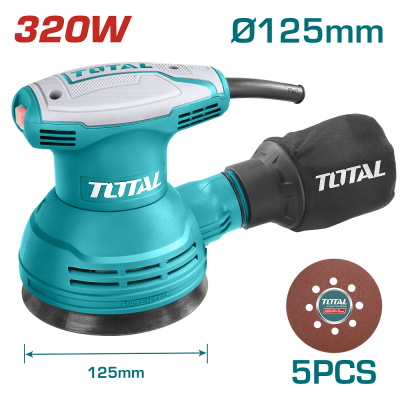Шліф.маш. TOTAL TF2031256 ексцентрикова, 320Вт, 125мм. Шліф.маш. TOTAL TF2031256 ексцентрикова, 320Вт, 125мм.