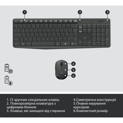 IT/наб LOGITECH MK235 Wireless Combo, US (920-007931) IT/наб LOGITECH MK235 Wireless Combo, US (920-007931)