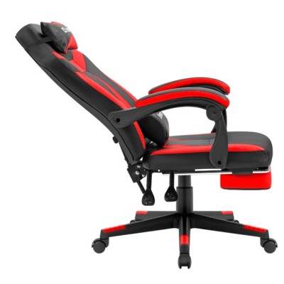 ігр. крісло DEFENDER (64344) Cruiser Чорний/Червоний, ПУ, підніжка