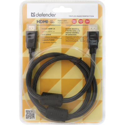 Кабель DEFENDER HDMI-03PRO HDMI M-M, ver 1.4, 1м, blister