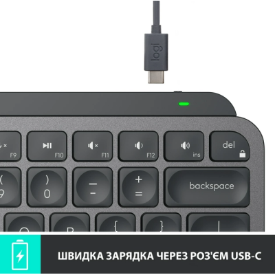 Клавіатура LOGITECH MX Keys Mini Minimalist Wireless, US, Graphite (920-010498)