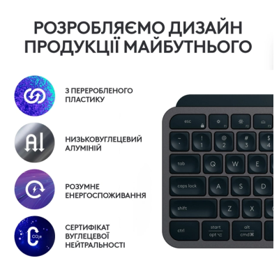 Клавіатура LOGITECH MX Keys S, Wireless, Ukr, Graphite (L920-011593) Клавіатура LOGITECH MX Keys S, Wireless, Ukr, Graphite (L920-011593)