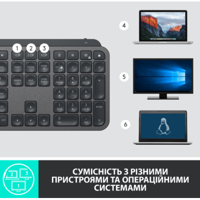 Клавіатура LOGITECH MX Master Keys for Business-GRAPHITE-US