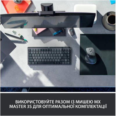 Клавіатура LOGITECH MX Mechanical Mini Minimalist Wireless GRAPHITE-US INT'L-2.4GHZ/BT - TAC