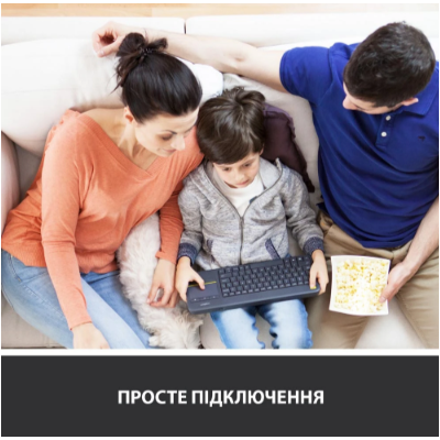 Клавіатура LOGITECH Wireless Touch K400 Plus, US, Black (920-007145)