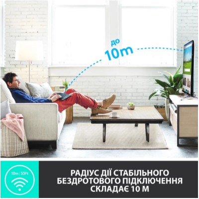 Клавіатура LOGITECH Wireless Touch K400 Plus, US, Black (920-007145)