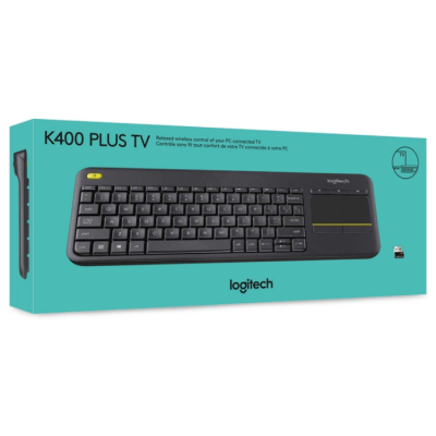 Клавіатура LOGITECH Wireless Touch K400 Plus, US, Black (920-007145)