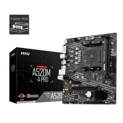 Материнська плата AMD A520 SAM4 MATX A520M-A PRO MSI Материнська плата AMD A520 SAM4 MATX A520M-A PRO MSI
