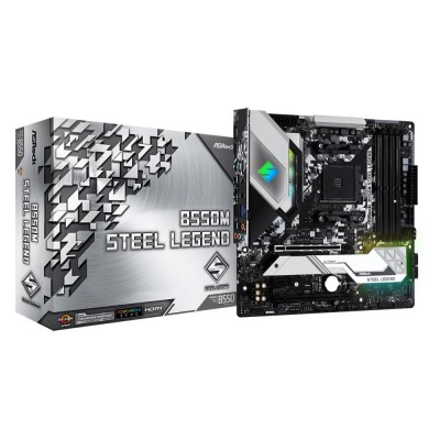 Материнська плата AMD B550 SAM4 MATX B550M STEEL LEGEND ASROCK