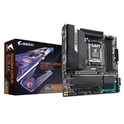 Материнська плата AMD B650 SAM5 MATX B650M AORUS ELITE AX GIGABYTE Материнська плата AMD B650 SAM5 MATX B650M AORUS ELITE AX GIGABYTE
