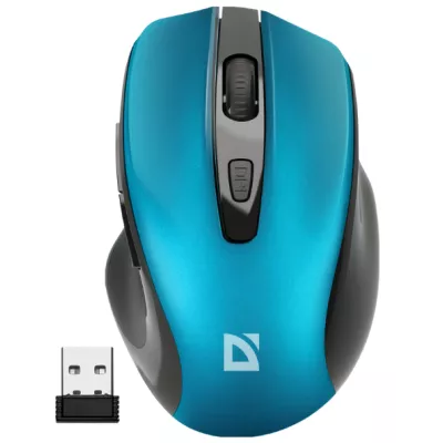 Миша DEFENDER (52054) Prime MB-053, 6D, 800-1600dpi, TURQUOISE, wireless, silent