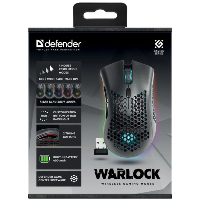 Миша DEFENDER Warlock GM-709L RGB, Black (52709) Миша DEFENDER Warlock GM-709L RGB, Black (52709)
