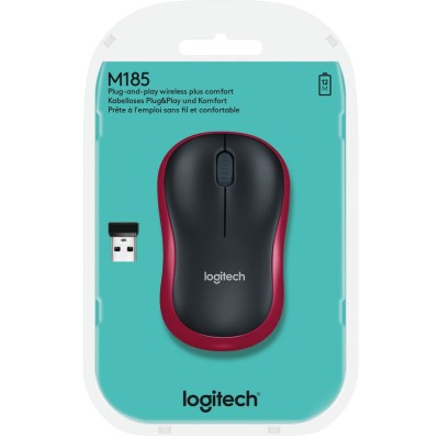 Миша LOGITECH M185 червона