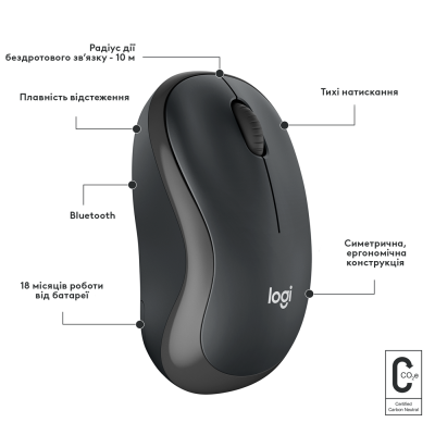 Миша LOGITECH M240 Silent Bluetooth, Graphite