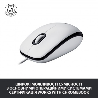 Миша LOGITECH Mouse M100 Білий - USB - AKOYA HANGTAB BOX M100