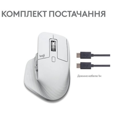 Миша LOGITECH MX Master 3S For Mac Performance Wireless, Pale Grey (910-006572)