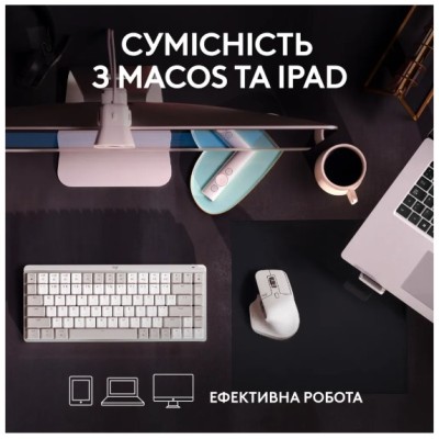 Миша LOGITECH MX Master 3S For Mac Performance Wireless, Pale Grey (910-006572)