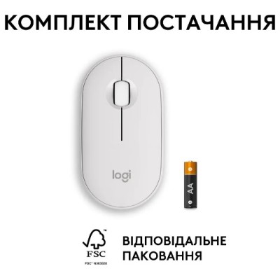 Миша LOGITECH Pebble Mouse 2 M350s - TONAL WHITE - BT