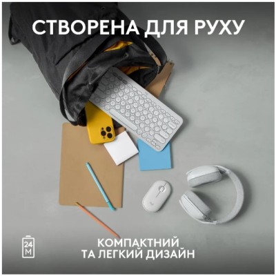 Миша LOGITECH Pebble Mouse 2 M350s - TONAL WHITE - BT