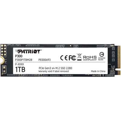 Твердотільний запам’ятовувальний пристрій накопичувач (SSD) M.2 2280 1TB P300 P300P1TBM28 PATRIOT Твердотільний запам’ятовувальний пристрій накопичувач (SSD) M.2 2280 1TB P300 P300P1TBM28 PATRIOT