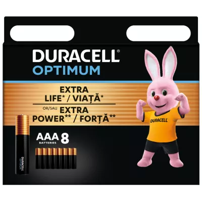 Батарейка DURACELL LR03 KPD 08*10 Optimum уп. 1x8 шт.