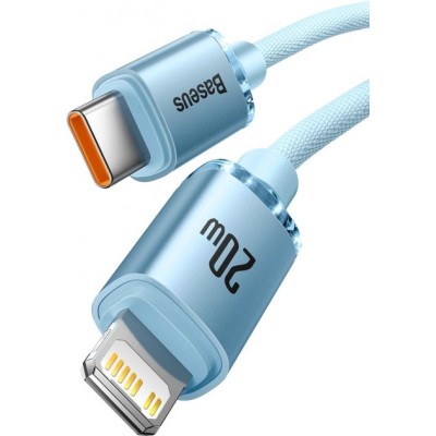 Кабель Baseus Crystal Shine Series Fast Charging Data USB кабель Type-C To IP 20W 1.2m (CAJY001303) Sky Blue