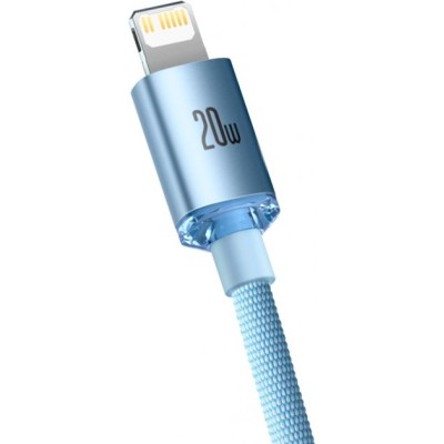 Кабель Baseus Crystal Shine Series Fast Charging Data USB кабель Type-C To IP 20W 1.2m (CAJY001303) Sky Blue
