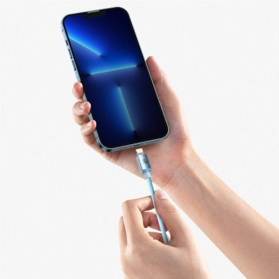 Кабель Baseus Crystal Shine Series Fast Charging Data USB кабель Type-C To IP 20W 1.2m (CAJY001303) Sky Blue