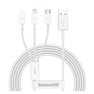 Кабель Baseus Superior Series USB To M + L + C 3.5 A 1.5 М (CAMLTYS-02) White