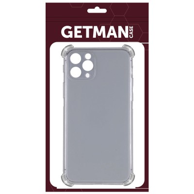 TPU чохол GETMAN Ease logo посилені кути Full Camera для Apple iPhone 13 Pro (6.1") Сірий (прозорий)