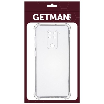 TPU чохол GETMAN Ease logo посилені кути Full Camera для Xiaomi Redmi Note 9 / Redmi 10X Безбарвний (прозорий)