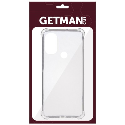 TPU чохол GETMAN Ease logo посилені кути для Motorola Moto E40 / E30 Безбарвний (прозорий)