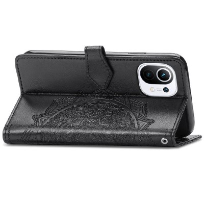Кожаный чехол (книжка) Art Case с визитницей для Xiaomi Mi 11 Lite Черный