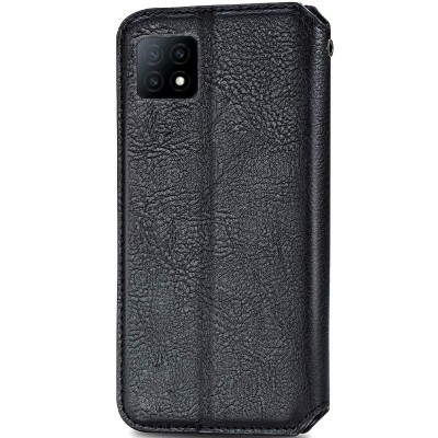 Кожаный чехол книжка GETMAN Cubic (PU) для Oppo A53 5G / A73 5G Черный