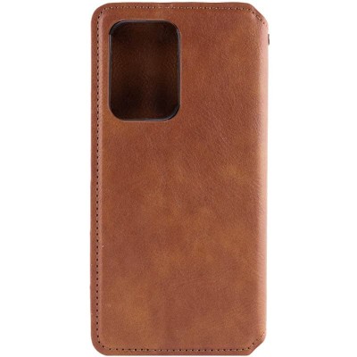 Кожаный чехол книжка GETMAN Cubic (PU) для Xiaomi Poco F5 Pro Коричневый