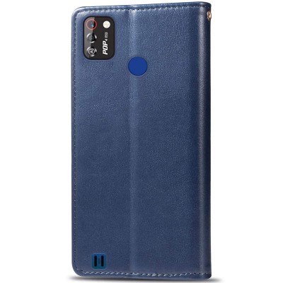 Кожаный чехол книжка GETMAN Gallant (PU) для TECNO POP 4 Pro Синий